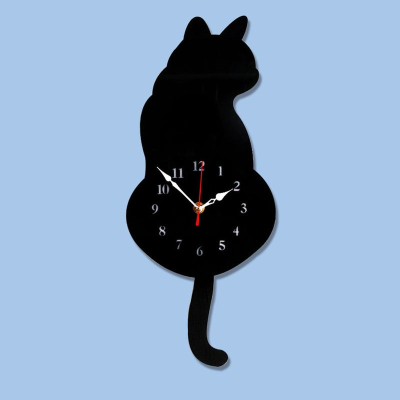 WAGGING TAIL CAT WALL CLOCK